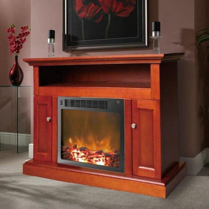 Cambridge Sorrento Electric Fireplace with 1500W Log Insert and 47 In. Entertainment Stand in Cherry - CAM5021-2CHR