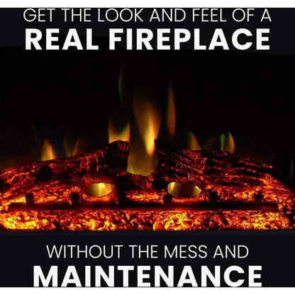 Cambridge 32" Sawyer Industrial Electric Fireplace Mantel with Enhanced Log Display & Color Changing Flames - CAM5332-1MAHLG3