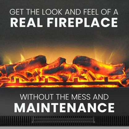 Cambridge 32" Sawyer Electric Fireplace Mantel, LED Color Changing Flames, Mahogany - CAM5332-1MAHLED