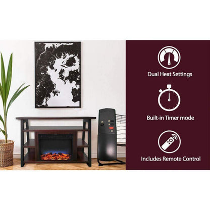 Cambridge 32" Sawyer Electric Fireplace Mantel, LED Color Changing Flames, Mahogany - CAM5332-1MAHLED