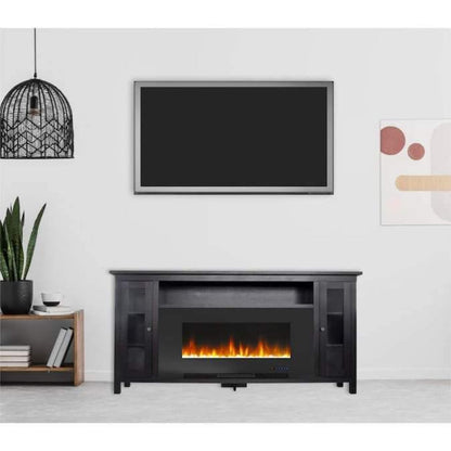 Cambridge Somerset 70" Black Electric Fireplace TV Stand with LED Flames - CAM6938-1COF