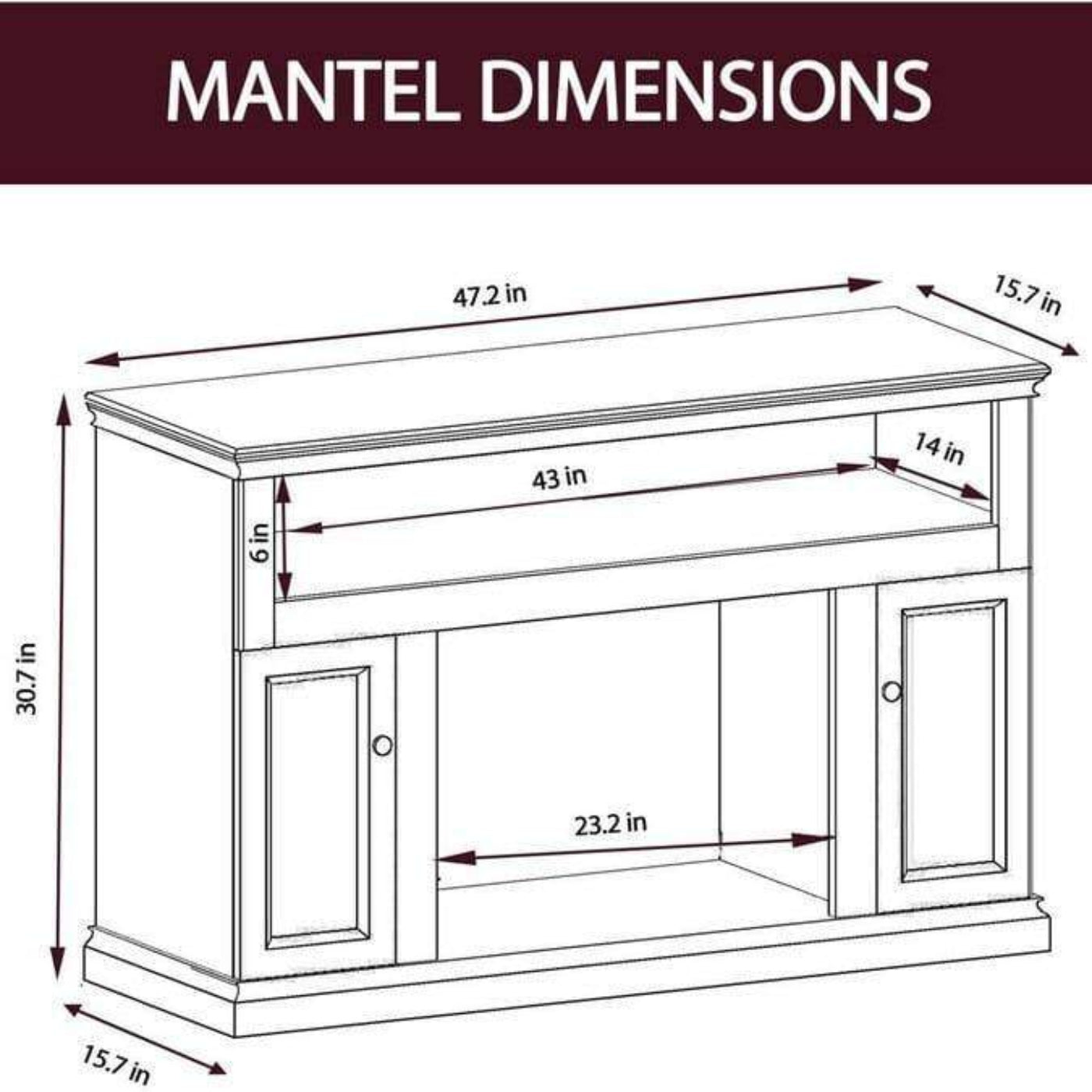 Cambridge Sorrento Electric Fireplace with 1500W Log Insert and 47 In. Entertainment Stand in Cherry - CAM5021-2CHR