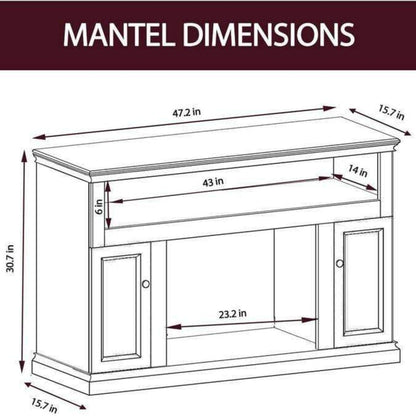 Cambridge Sorrento Electric Fireplace with 1500W Log Insert and 47 In. Entertainment Stand in Cherry - CAM5021-2CHR