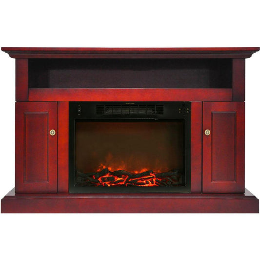 Cambridge Sorrento Electric Fireplace with 1500W Log Insert and 47 In. Entertainment Stand in Cherry - CAM5021-2CHR