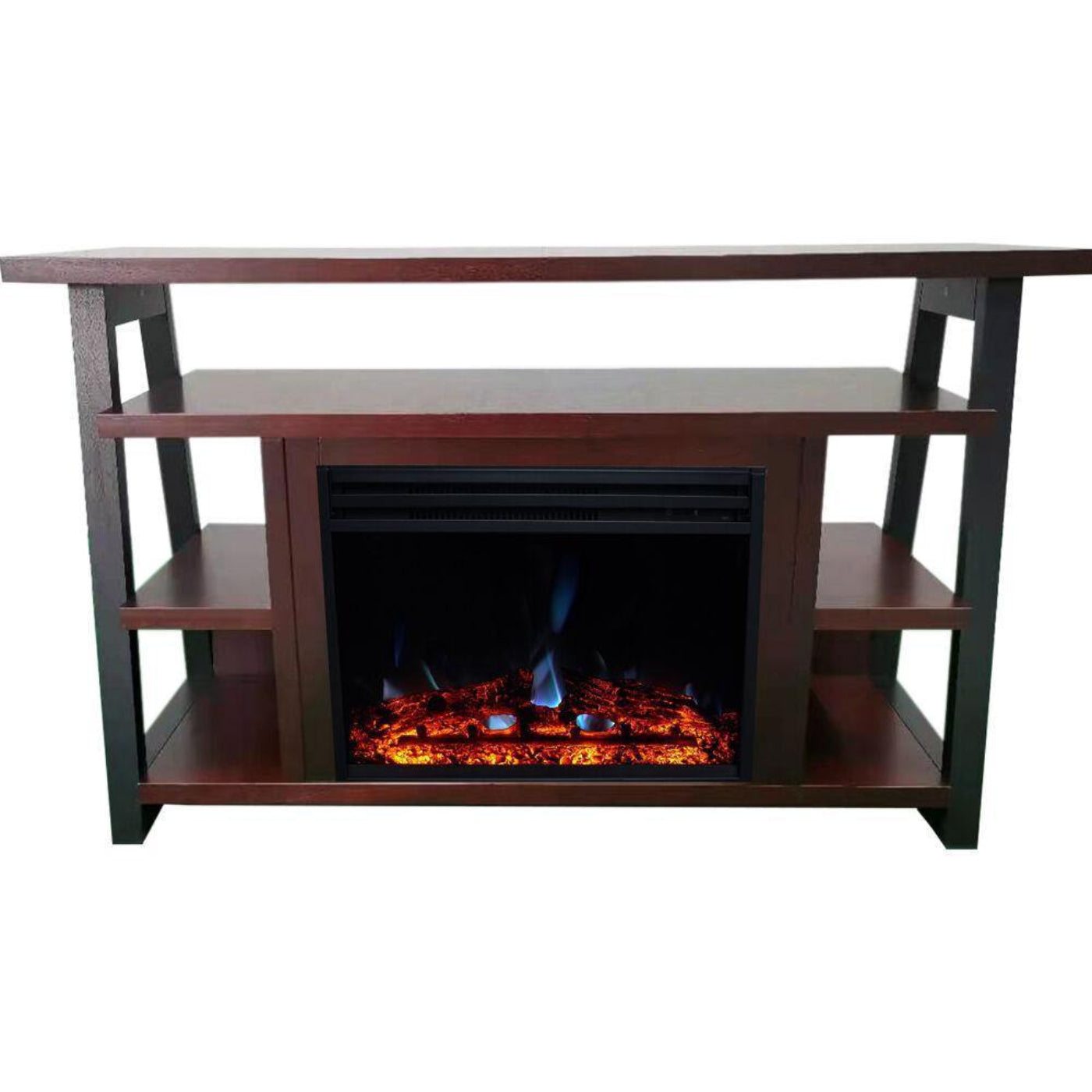 Cambridge 32" Sawyer Industrial Electric Fireplace Mantel with Enhanced Log Display & Color Changing Flames - CAM5332-1MAHLG3