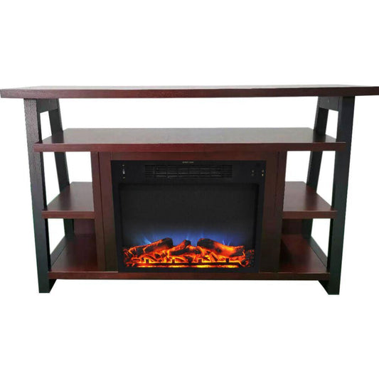 Cambridge 32" Sawyer Electric Fireplace Mantel, LED Color Changing Flames, Mahogany - CAM5332-1MAHLED