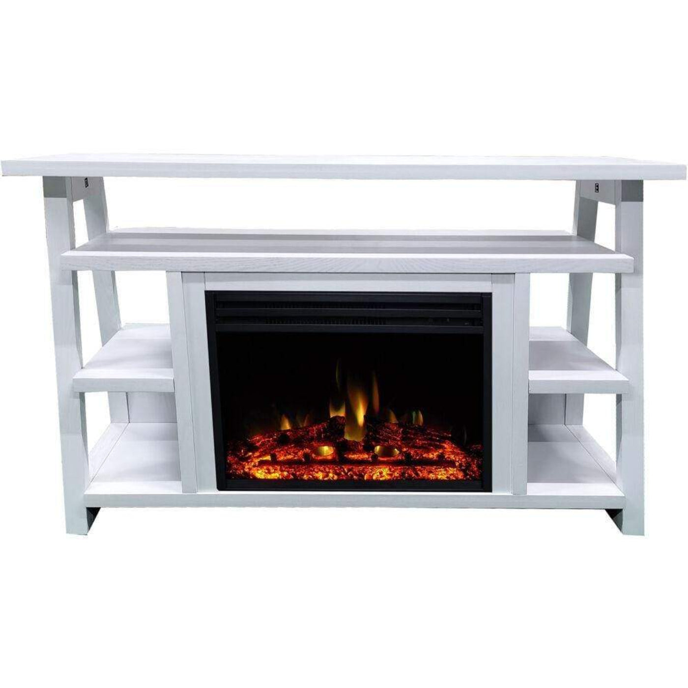 Cambridge 32" Sawyer Industrial Electric Fireplace Mantel with Enhanced Log Display & Color Changing Flames - CAM5332-1MAHLG3