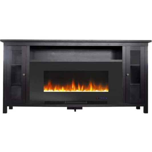 Cambridge Somerset 70" Black Electric Fireplace TV Stand with LED Flames - CAM6938-1COF