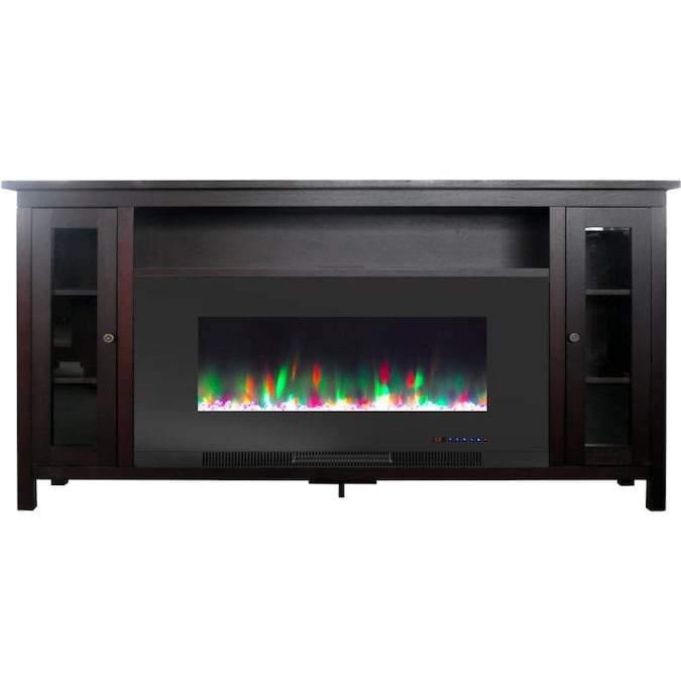 Cambridge Somerset 70" Black Electric Fireplace TV Stand with LED Flames - CAM6938-1COF