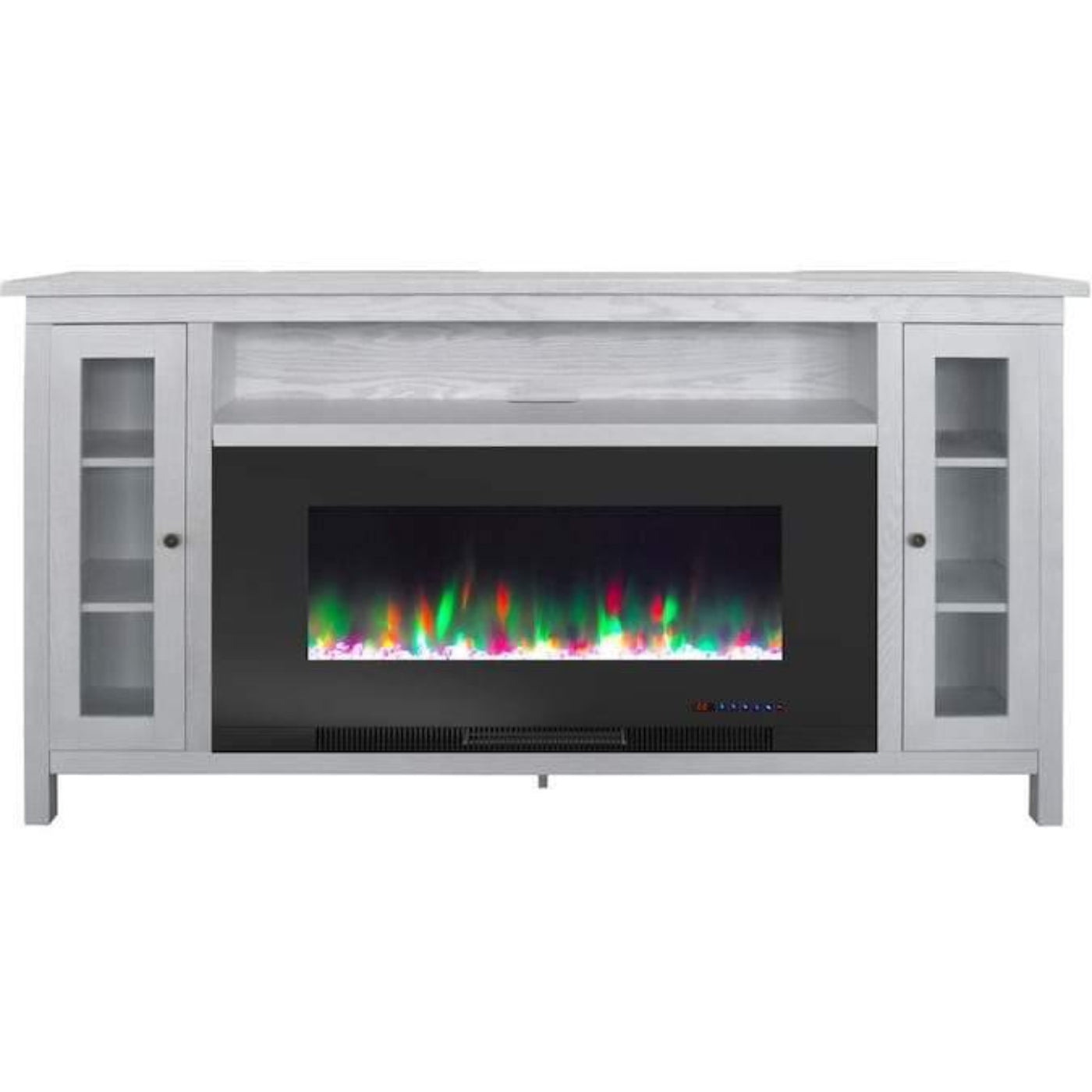 Cambridge Somerset 70" Black Electric Fireplace TV Stand with LED Flames - CAM6938-1COF