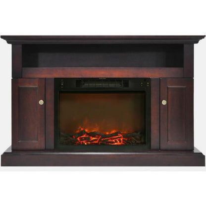 Cambridge Sorrento Electric Fireplace with 1500W Log Insert and 47 In. Entertainment Stand in Cherry - CAM5021-2CHR