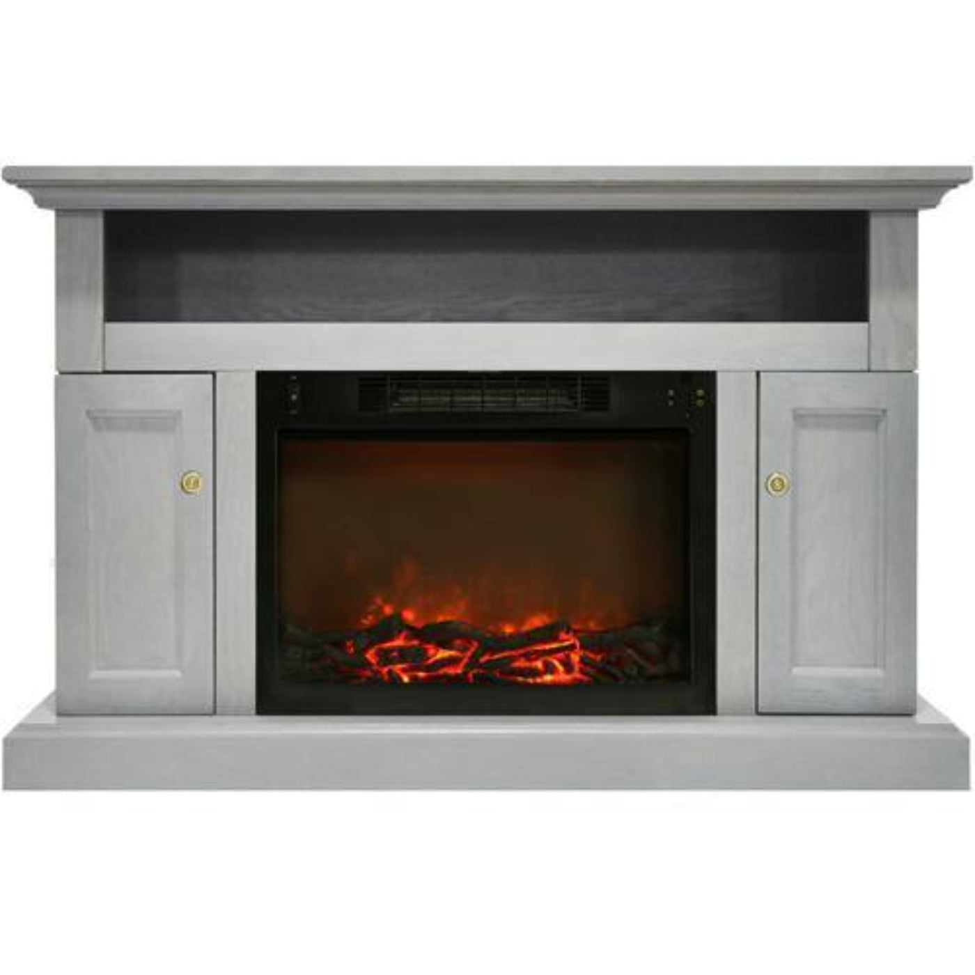 Cambridge Sorrento Electric Fireplace with 1500W Log Insert and 47 In. Entertainment Stand in Cherry - CAM5021-2CHR