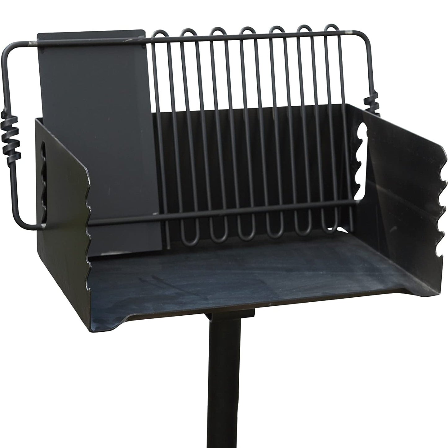 Pilot Rock Jumbo Park Style Steel Outdoor BBQ Charcoal Grill and Post, 6 Pack - 415883