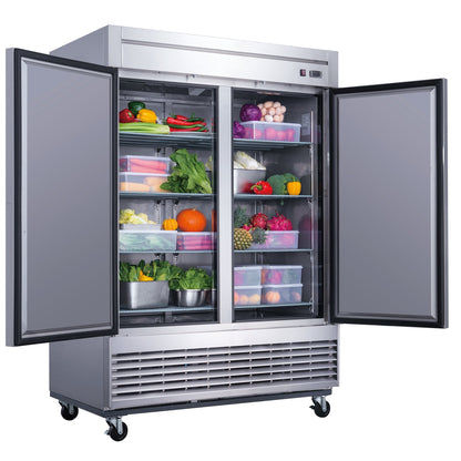 Chef AAA - Commercial 55" Reach-In Refrigerator Solid 2 Door 40 cu.ft. NSF - Chef AAA