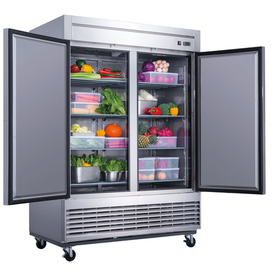 Chef AAA -Commercial 55" Reach-In Refrigerator Solid 2 Door 40 cu.ft. NSF - T55R