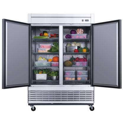 Chef AAA -Commercial 55" Reach-In Refrigerator Solid 2 Door 40 cu.ft. NSF - T55R