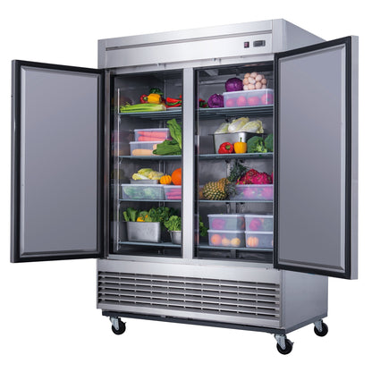 Chef AAA -Commercial 55" Reach-In Refrigerator Solid 2 Door 40 cu.ft. NSF - T55R