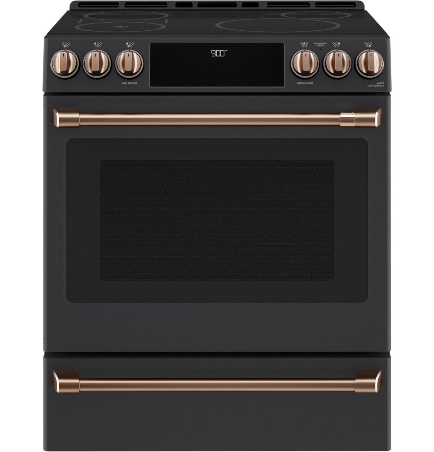 Café Front Control Induction Knobs and Handles - Brushed Copper - CXFCHHKPMCU-KT