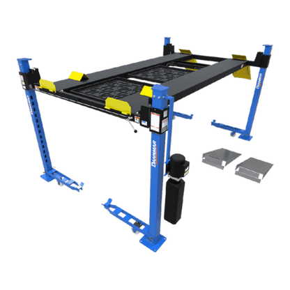Dannmar D4-9 Package 9,000-lbs. Capacity Four-Post Lift / Standard Rise, Standard Length / Includes Caster Kit, Drip Trays