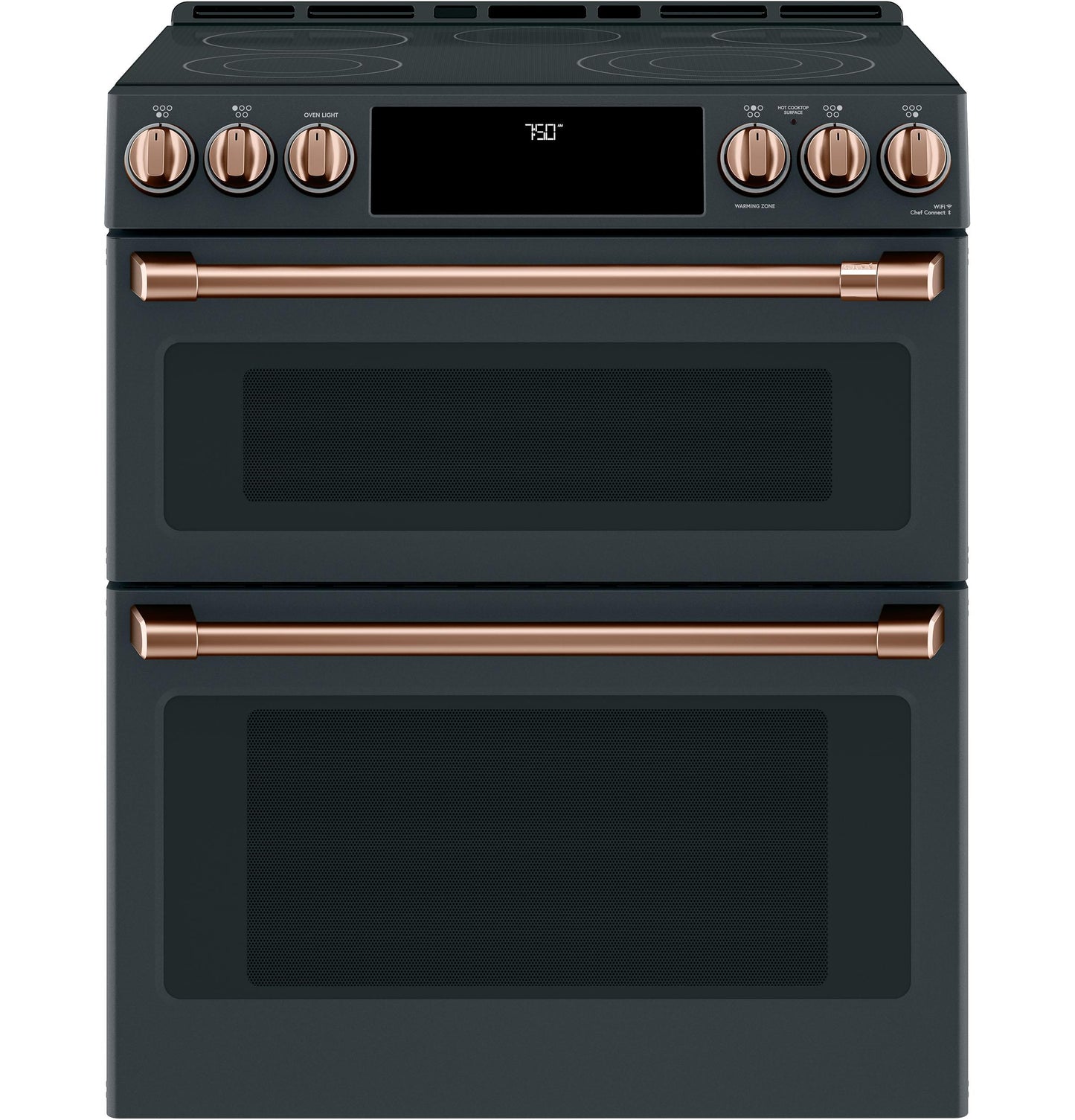 Café Front Control Electric Knobs and Handles - Brushed Copper - CXFCEHKPMCU-KT