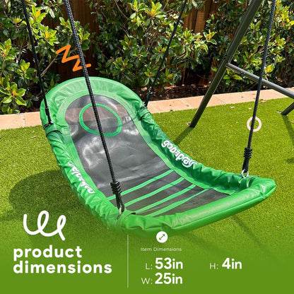 Gobaplay Outdoor Swing Set Frame with Bars & gobaplay Boat Swing Platform Saucer - 416133