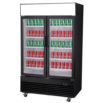 Chef AAA - Commercial 39" 2 Glass Door Merchandiser Refrigerator 33.5 cu.ft. - TSM33R