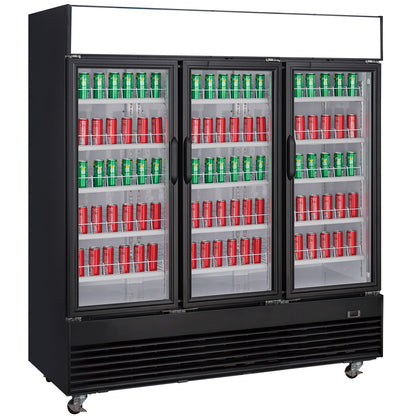 Chef AAA - Commercial 78" 3 Glass Door Refrigerator 69.43 cu.ft. - TSM69R
