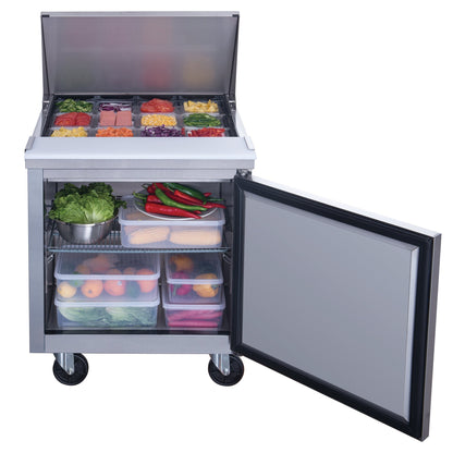 Chef AAA Commercial 29" 12 Pan Salad Sandwich Food Prep Table Refrigerator Mega Top 6.5cu.ft NSF - TSP29M