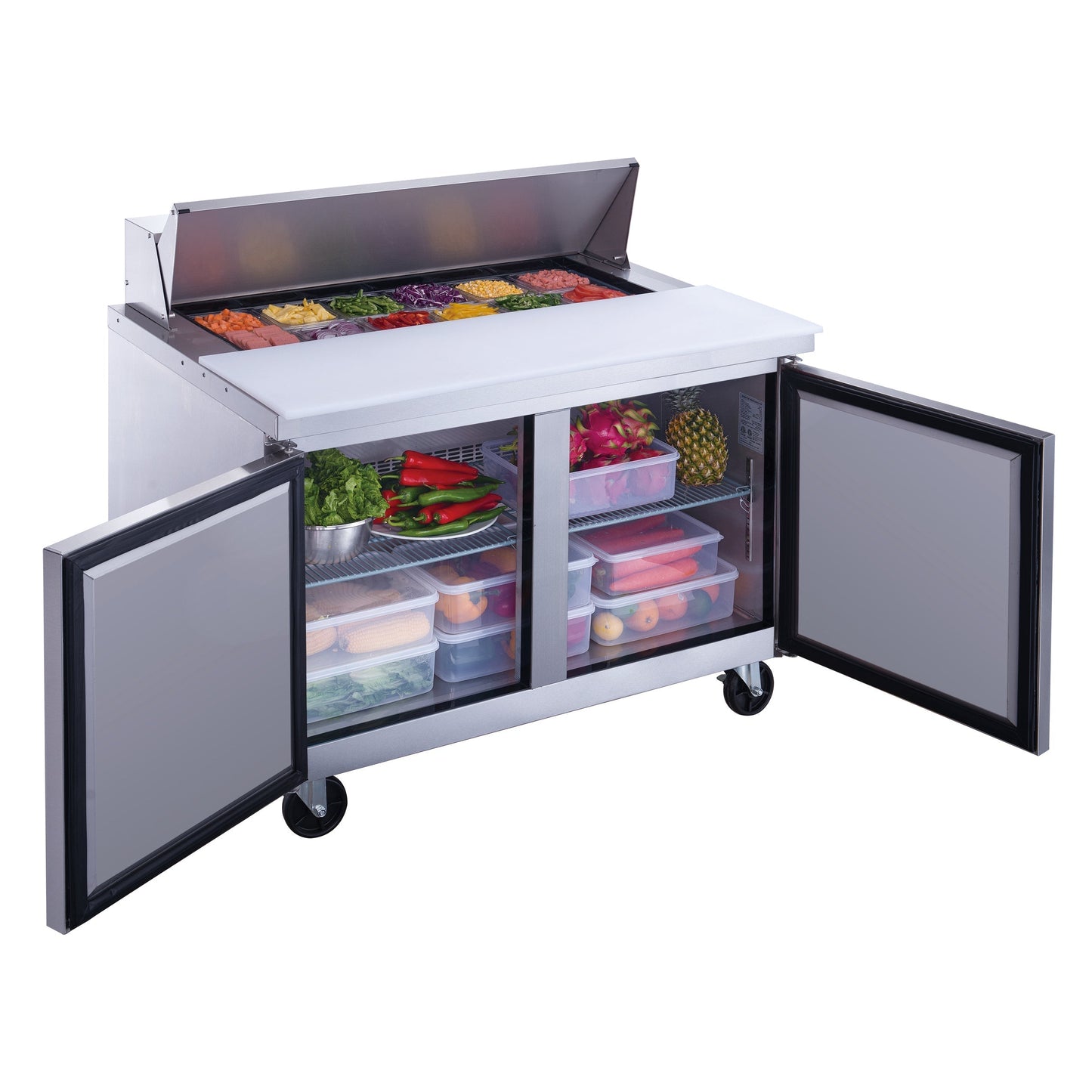 Chef AAA -  Commercial 48" 12 Pan Salad Sandwich Food Prep Table Refrigerator 11.4cu.ft. - TSP48