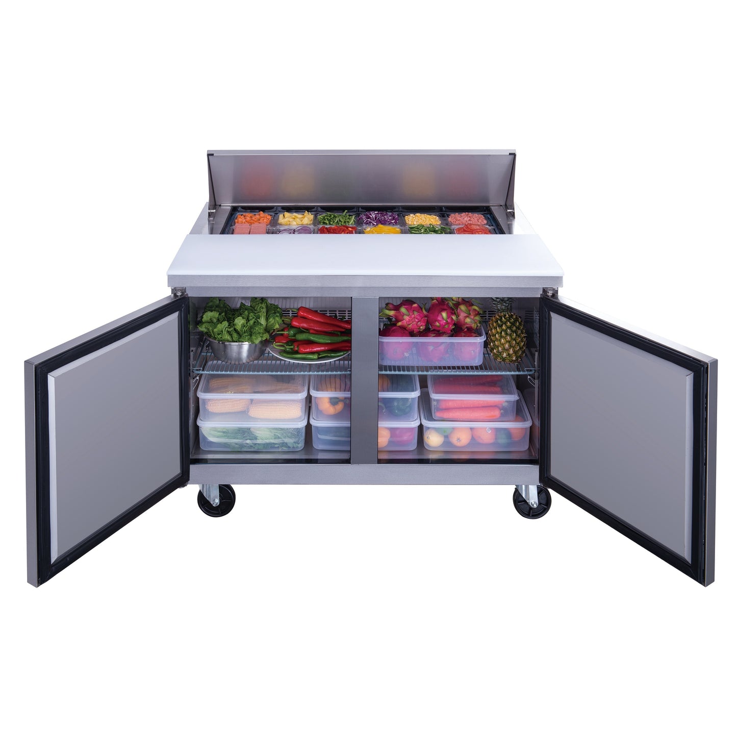 Chef AAA -  Commercial 48" 12 Pan Salad Sandwich Food Prep Table Refrigerator 11.4cu.ft. - TSP48