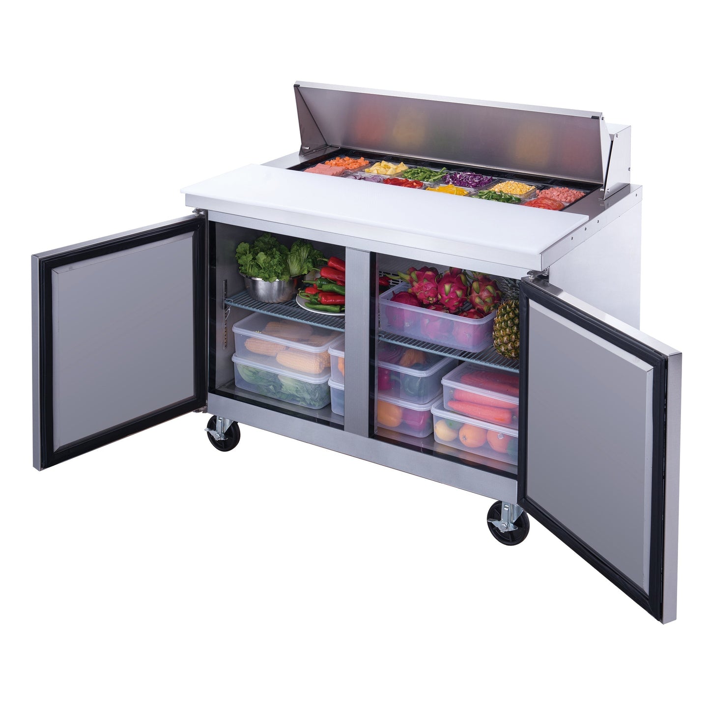 Chef AAA -  Commercial 48" 12 Pan Salad Sandwich Food Prep Table Refrigerator 11.4cu.ft. - TSP48