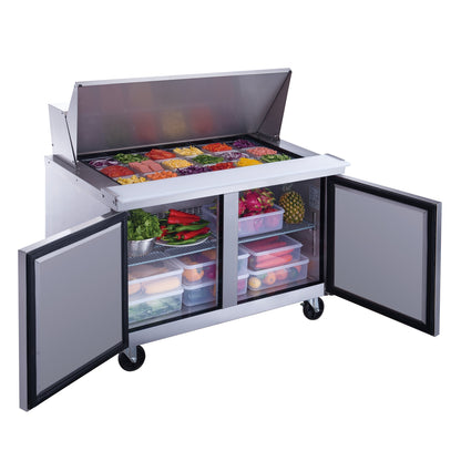 Chef AAA Commercial  48" 18 Pan Salad Sandwich Food Prep Table Refrigerator Mega Top - TSP48M