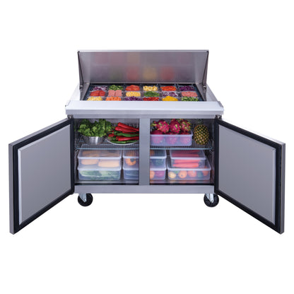 Chef AAA Commercial  48" 18 Pan Salad Sandwich Food Prep Table Refrigerator Mega Top - TSP48M