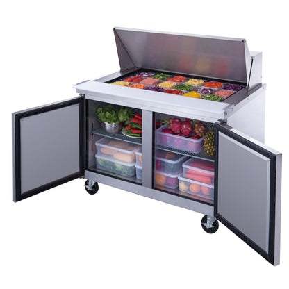 Chef AAA Commercial  48" 18 Pan Salad Sandwich Food Prep Table Refrigerator Mega Top - TSP48M