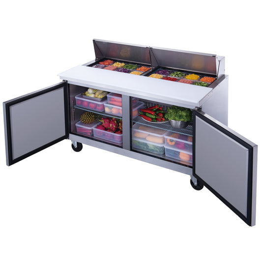 Chef AAA - Commercial 60" 16 Pan Salad Sandwich Food Prep Table Refrigerator - TSP60