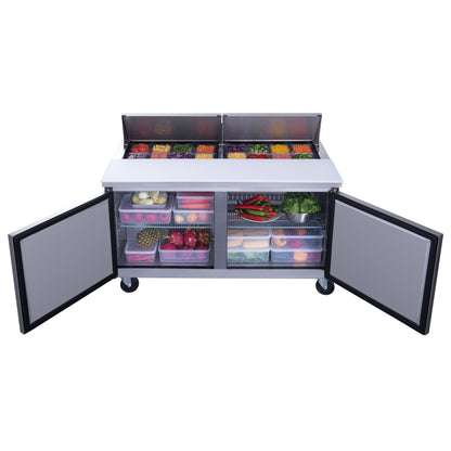 Chef AAA - Commercial 60" 16 Pan Salad Sandwich Food Prep Table Refrigerator - TSP60