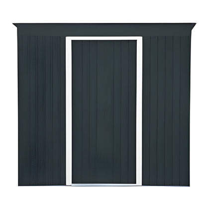 Duramax 8' x 4' Pent Roof Shed Dark Grey with Off White Trim 50651