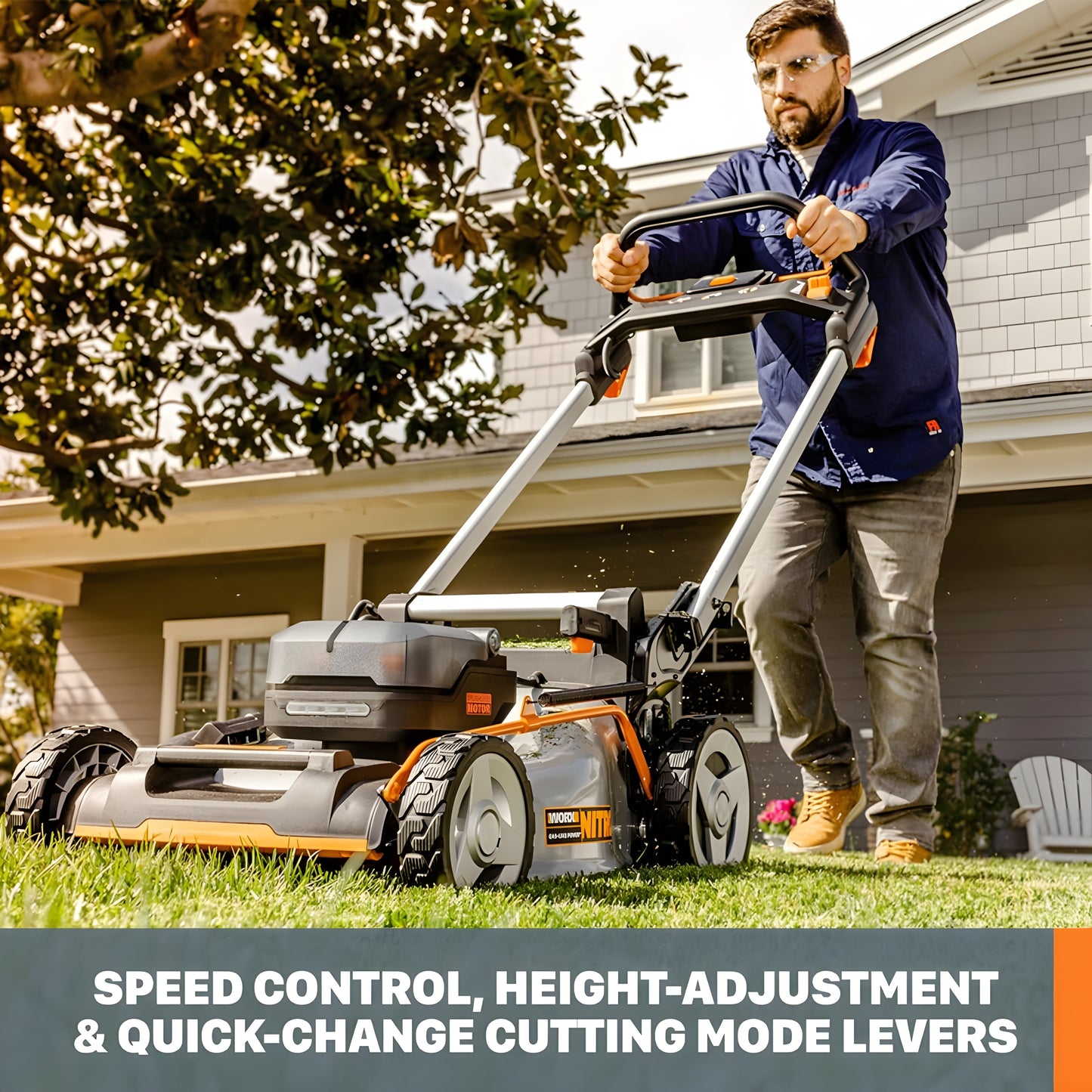 Worx WG753 Cordless 40V Nitro Self-Propelled 21" Lawn Mower - WG753