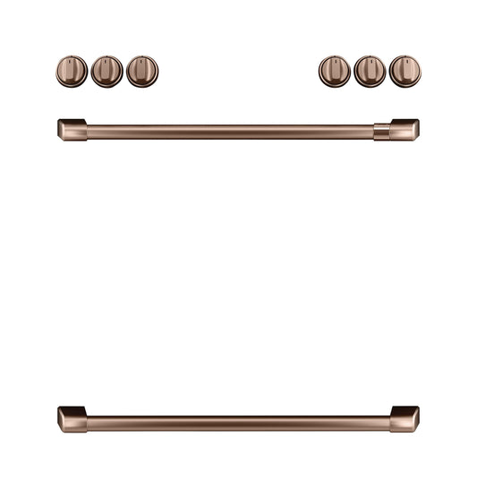 Café Front Control Gas Knobs and Handles - Brushed Copper - CXFCGHKPMCU-KT