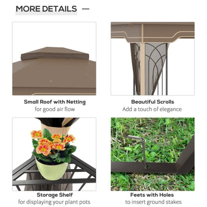 Outsunny 12' x 10' Patio Gazebo Outdoor Canopy Shelter - 84C-320