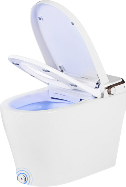 Costway Elongated Smart Toilet Bidet 1.28 GPF Auto Open Lid Heated Seat New - BA8182US-WH