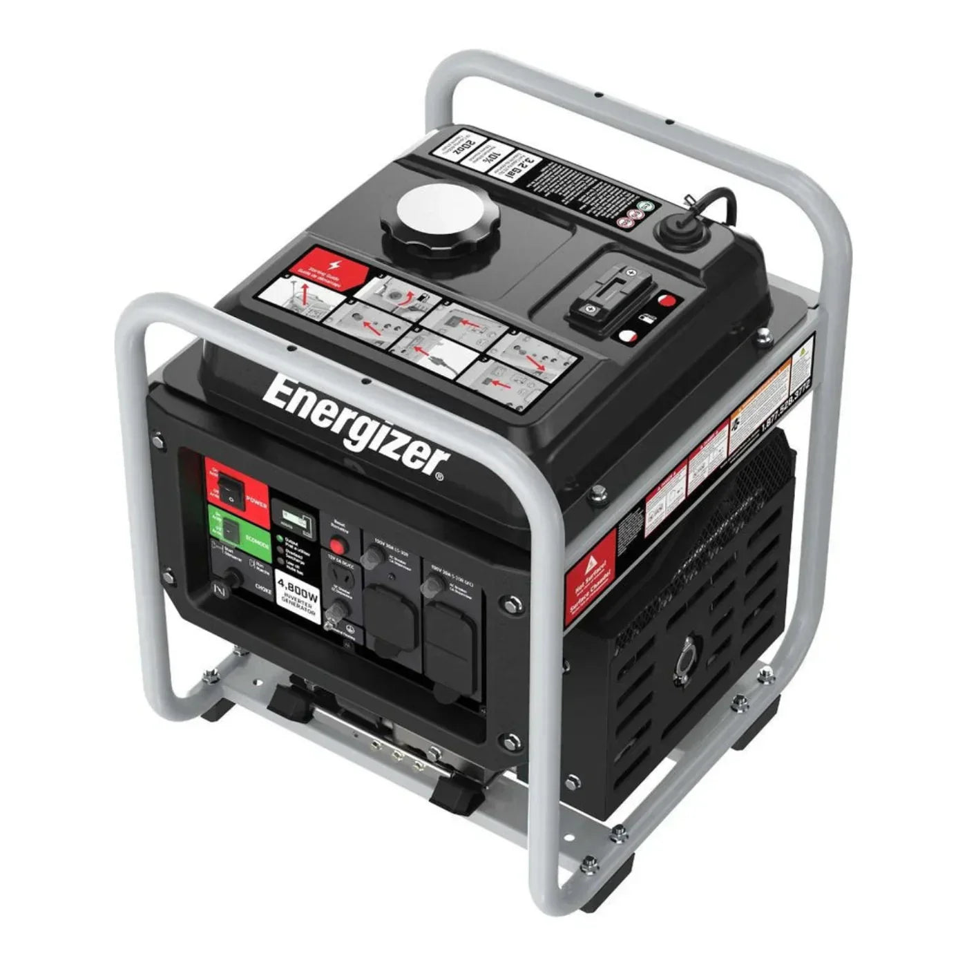 Energizer eZV4800 3600W/4800W Gas Powered Open Frame Inverter Generator New - eZV4800