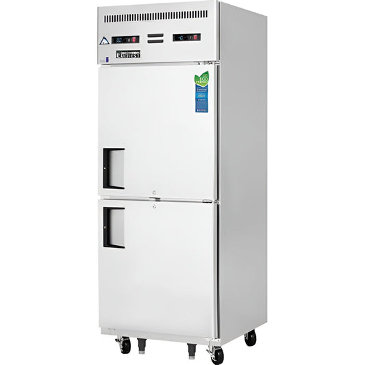 Everest ESRFH2 Reach-In Refrigerator and Freezer 2 Solid Half Doors 22 cu.ft. - ESRFH2