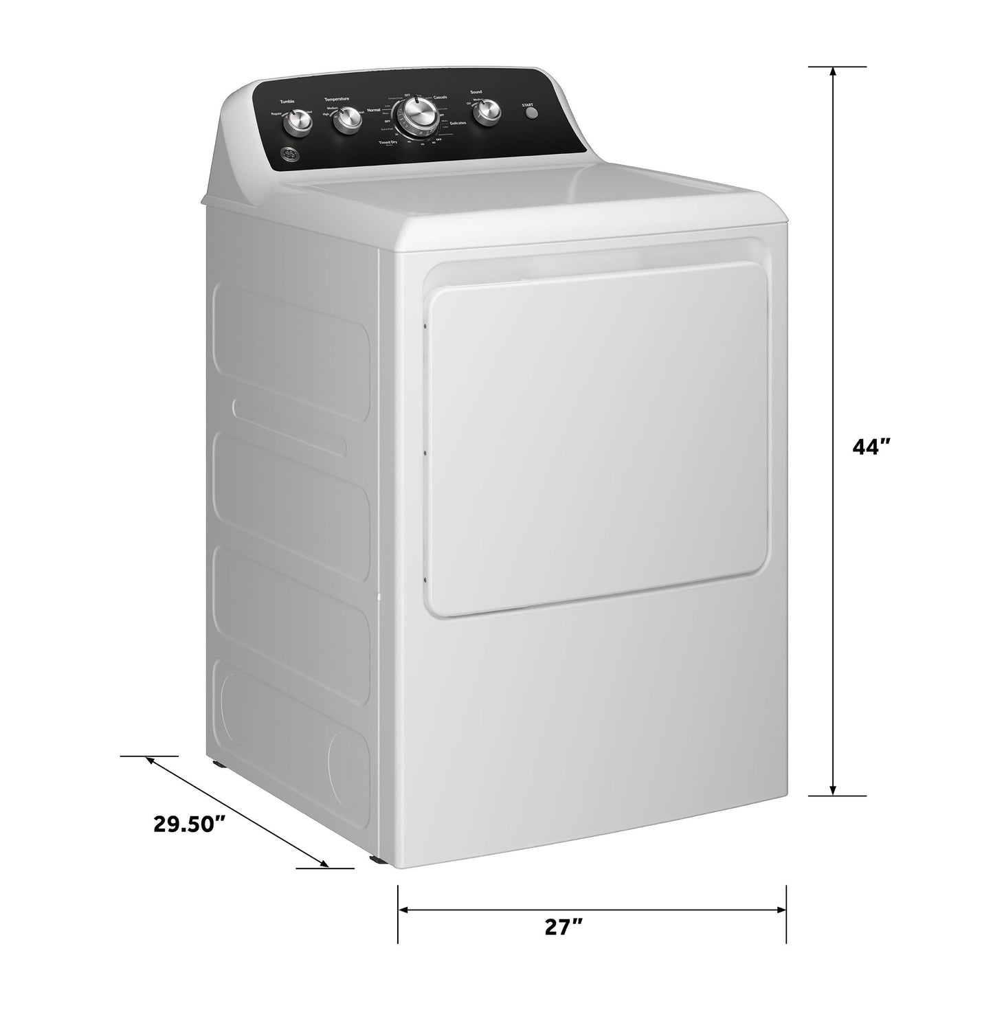 GE APPLIANCES GTD48EASWWB GE(R) 7.2 cu. ft. Capacity Electric&#x00A0;Dryer with Up To 120 ft. Venting&#x00A0;and&#x00A0;Extended Tumble - GTD48EASWWB-KT