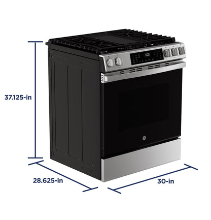 GE APPLIANCES GGS600AVFS GE(R) 30" Slide-In Front-Control Convection Gas Range with No Preheat Air Fry and EasyWash(TM) Oven Tray - GGS600AVFS-KT