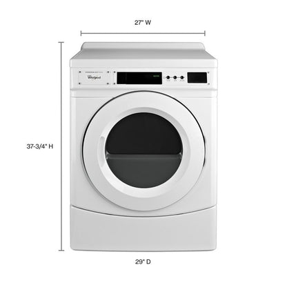 WHIRLPOOL  27" Commercial Electric Front-Load Dryer, Non-Vend White - CED9160GW-KT