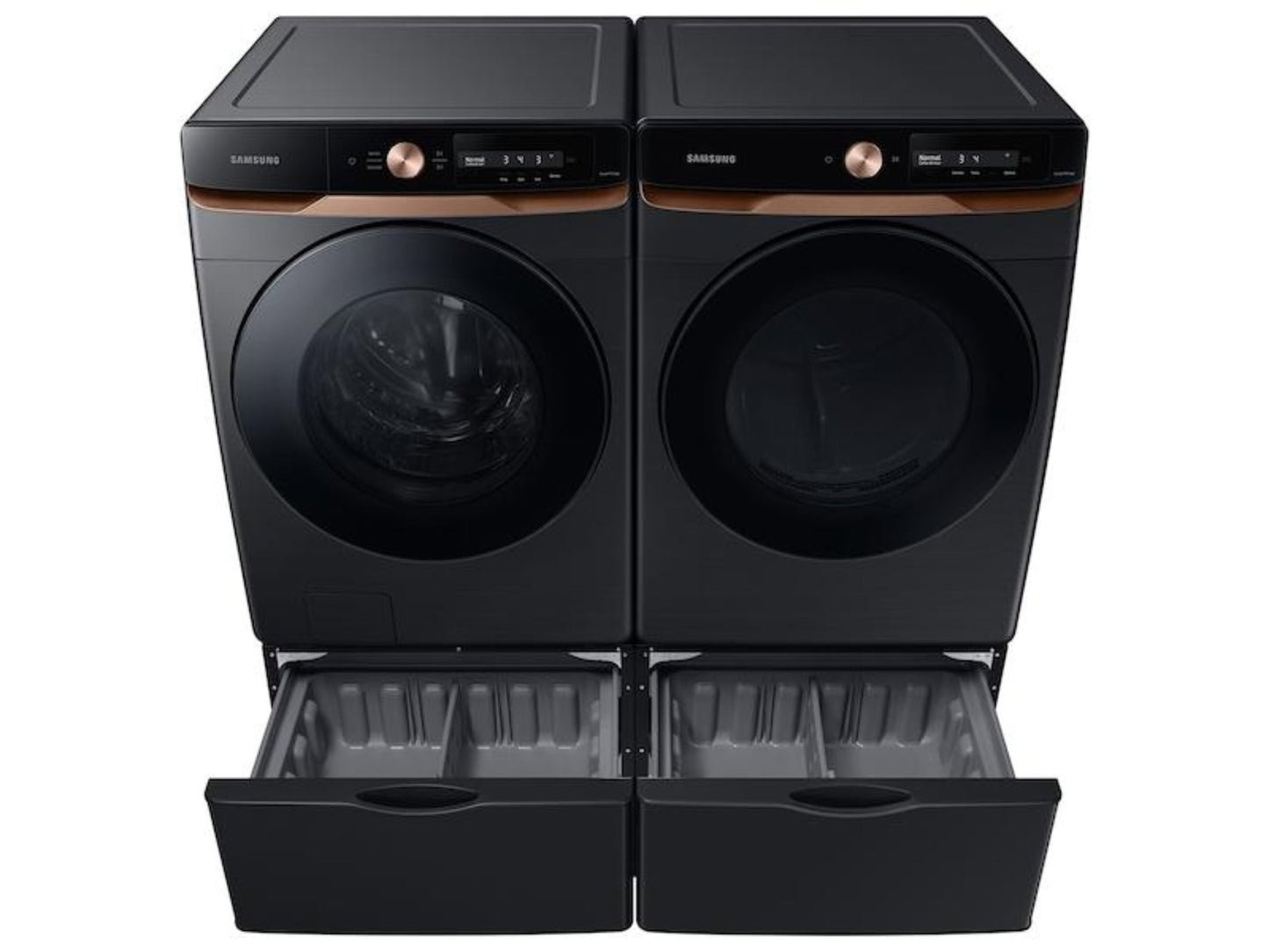 SAMSUNG 7.5 cu. ft. AI Smart Dial Gas Dryer with Super Speed Dry and MultiControl(TM) in Brushed Black - DVG46BG6500VA3-KT