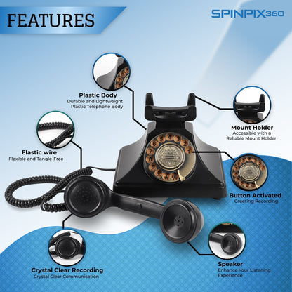 SpinPix360 Industrial Style Telephone Style Audio Guest Book