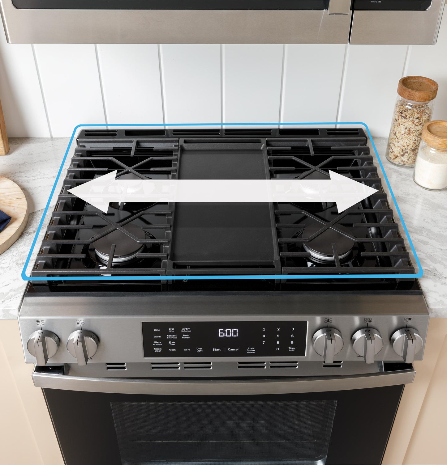 GE APPLIANCES GGF600AVSS GE(R) 30" Free-Standing Gas Convection Range with No Preheat Air Fry and EasyWash(TM) Oven Tray - GGF600AVSS-KT