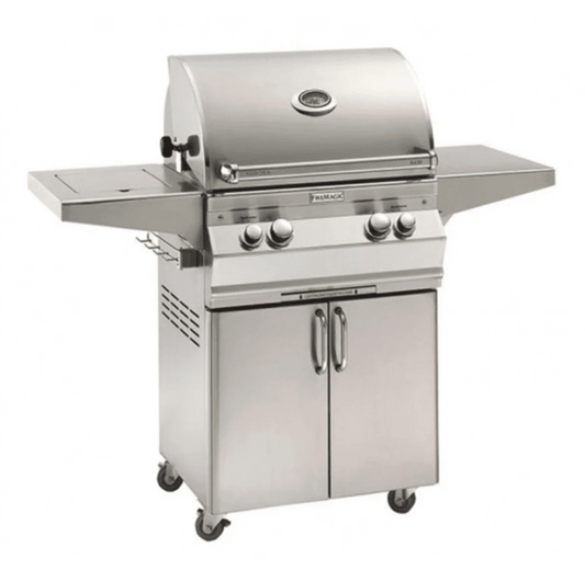 Fire Magic Aurora A430s 24-Inch Natural Gas Freestanding Grill w/ 1 Sear Burner, Backburner, Rotisserie Kit and Analog Thermometer - A430S-8LAN-61